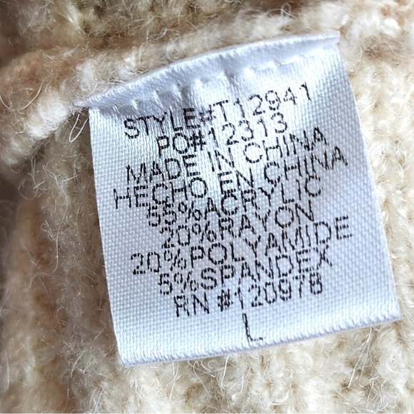 Winter White Luxury Semi Dolman Sleeve Ribbed Style Cozy Oversized Sweater LRG - Picture 6 of 10